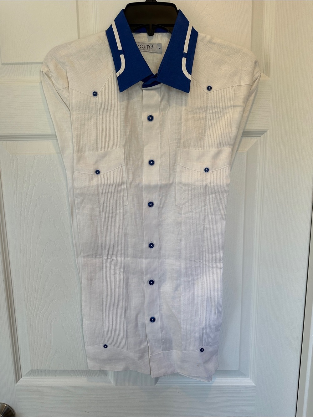 Linen Guayabera Shirt Long Sleeve with Two Pockets